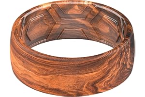 ThunderFit Silicone Rings, Wedding Bands for Men, Printed Design, Breathable Rubber Engagement Bands, 2.1mm Thick, 8mm Wide