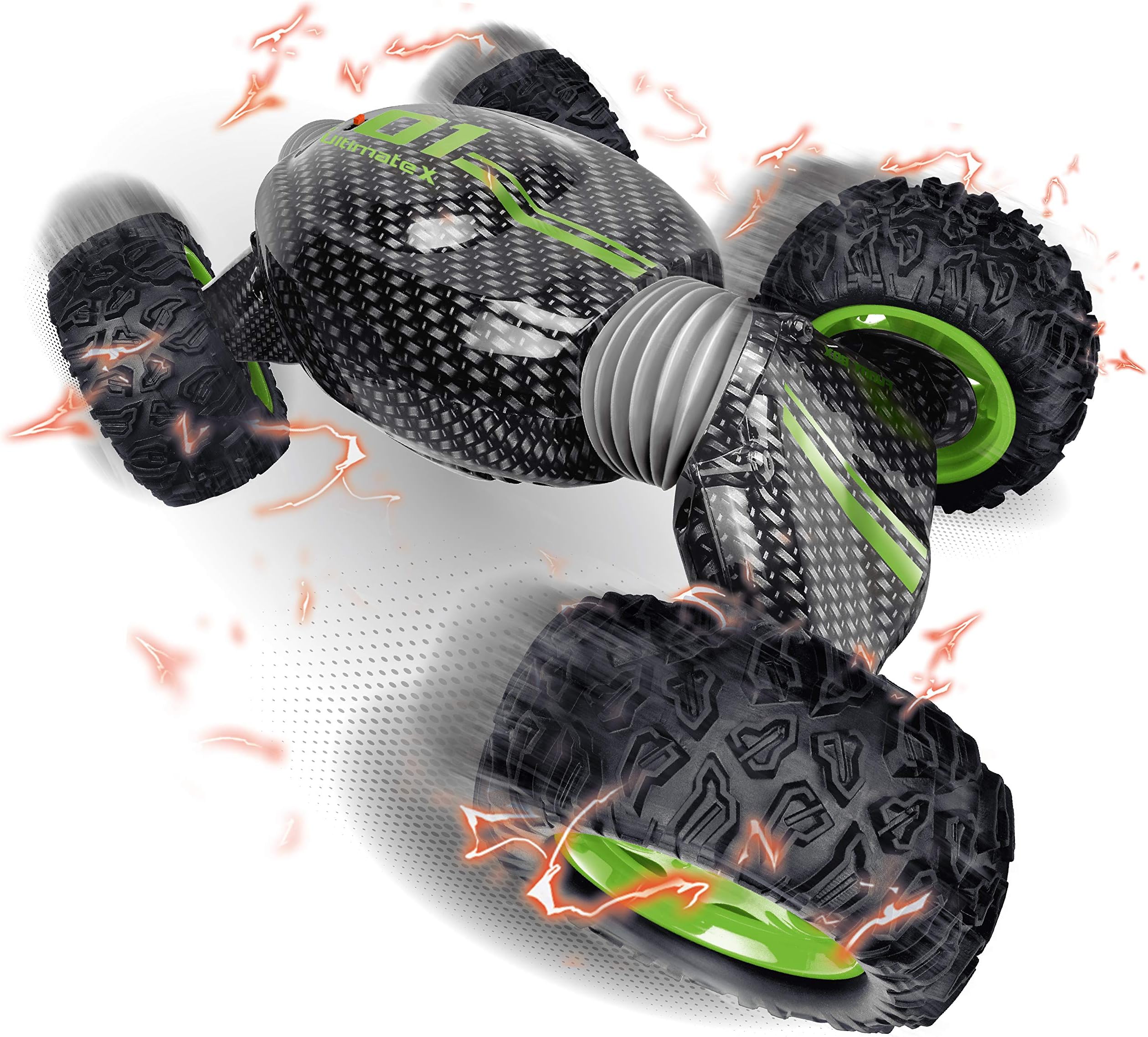 JAMTOYS 4WD Remote Control Stunt Toy Car for Kids - Cool Off Road RC Rock Crawler with 2-Sided Driving - Birthday for Boys and Girls …