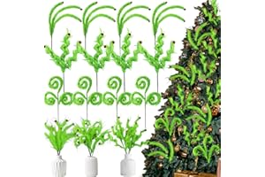 Sggvecsy 12 Pcs Christmas Tree Topper Lime Green Furry Tree Picks Furry Spiral Curly Sprays Stems Christmas Ornaments Accessories Xmas Tree Filler for Party Vase Filler Office Home Holiday Decor
