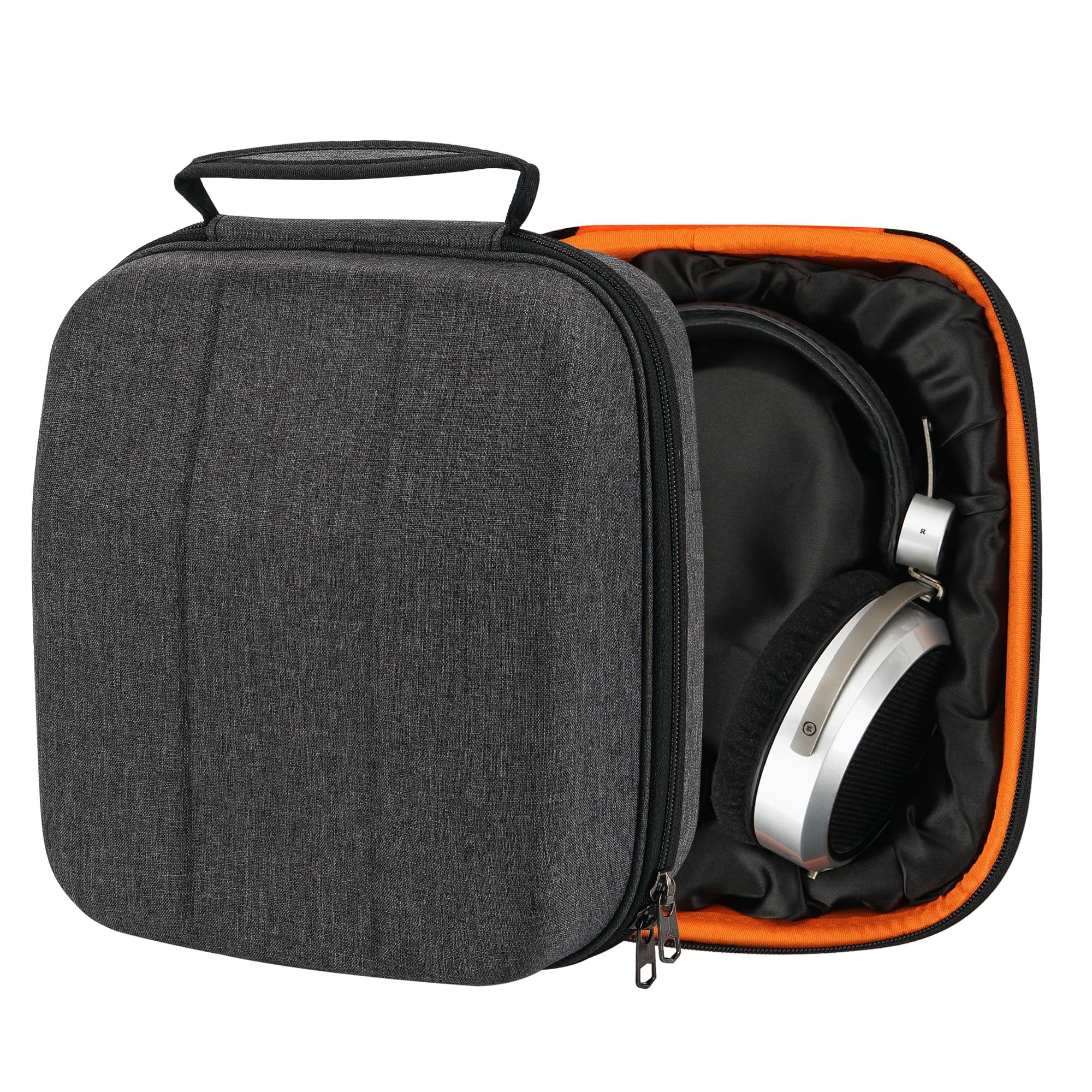 Geekria Shield Case for Large-Sized Over-Ear Headphones, Replacement Hard Shell Travel Carrying Bag with Cable Storage, Compatible with HiFiMAN Sundara, Ananda, HE400se and More (Dark Grey)