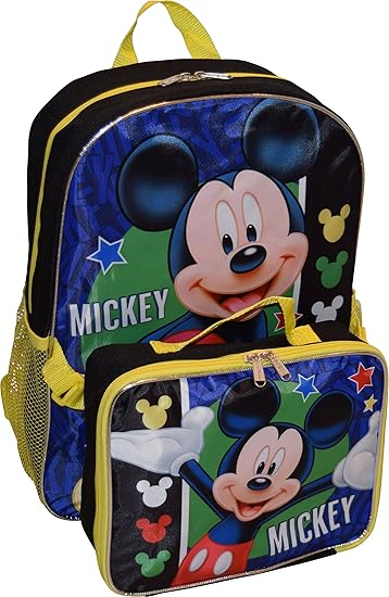 mickey mouse backpack with lunchbox