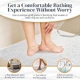 Dikots Soft Shower Bath Mat Non Slip 60x40 cm Grey Loofah PVC view 5