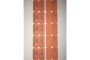 CK PRODUCTS 100 Orange Colored Raffle Tickets Double Roll 50/50 Carnival Fair Split The Pot One Hundred Consecutively Numbered Fundraiser Festival Event Party Door Prize Drawing Perforated Stubs