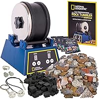 NATIONAL GEOGRAPHIC Rock Tumbler Kit - 3 Lb. Extra Large Capacity Barrel with 3-Speed Motor & 9-Day Timer, Kit Includes Rocks