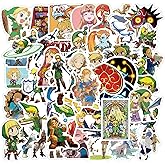 50Pcs Legend of Zelda Sticker for Kids, Cute Cartoon Game Waterproof Vinyl Stickers for Adult Teen Girl Student Water Bottle Laptop Phone Computer Guitar Notebook Skateboard Scrapbook Helmet
