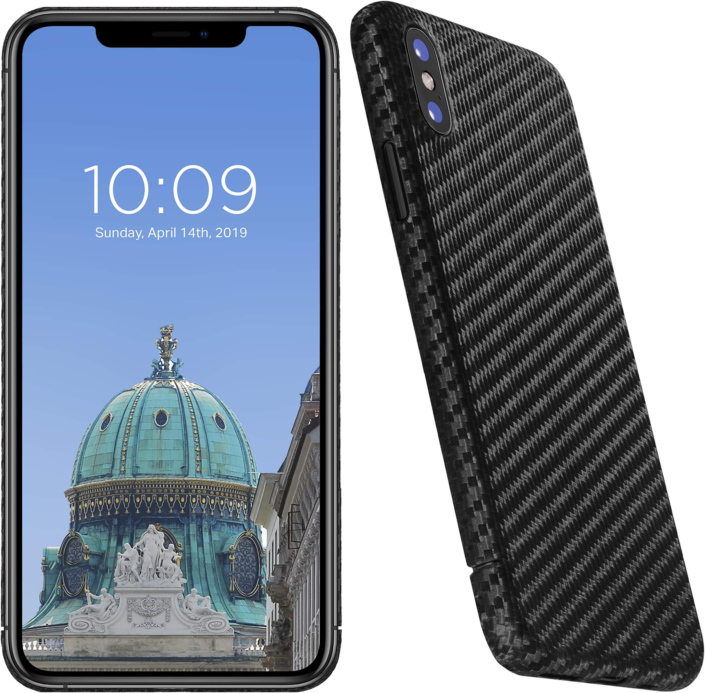 VIVERSIS Real Carbon Fiber Case for iPhone Xs, Ultra Thin and Lightweight, Robust, Premium Quality Made in Germany