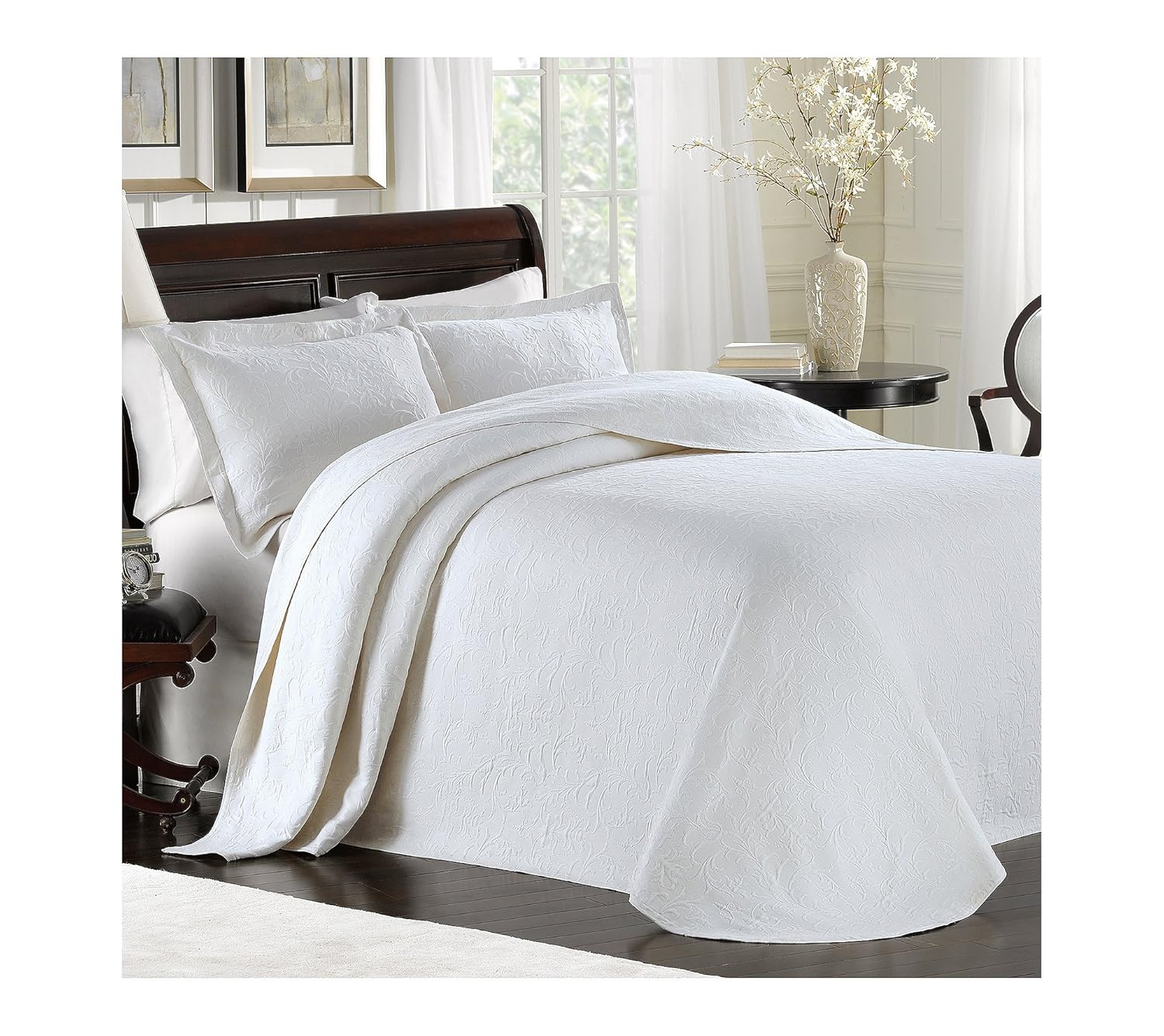 LaMont Home Majestic Matelasse; Bedspread Collection White
