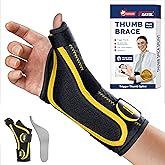 FEATOL Thumb Brace Right Hand - Ergonomic Support for Trigger Thumb, De Quervain's Tenosynovitis, Lightweight Wrist Brace for Carpal Tunnel, Size S/M, 5"-6.5"