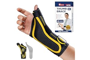 FEATOL Thumb Brace Right Hand - Ergonomic Support for Trigger Thumb, De Quervain's Tenosynovitis, Lightweight Wrist Brace for Carpal Tunnel, Size S/M, 5"-6.5"