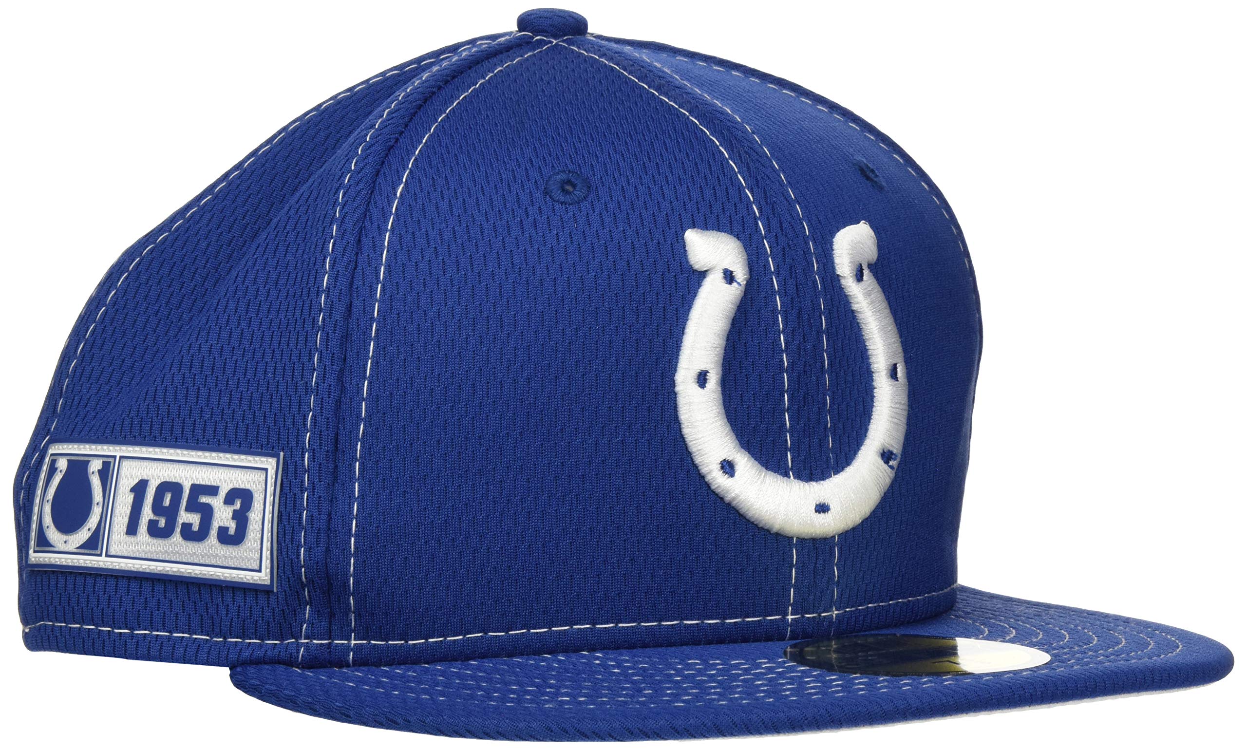 New Era Indianapolis Colts Official Nfl Sideline Road 59Fifty Fitted Cap Men's Cap - Blue, 7