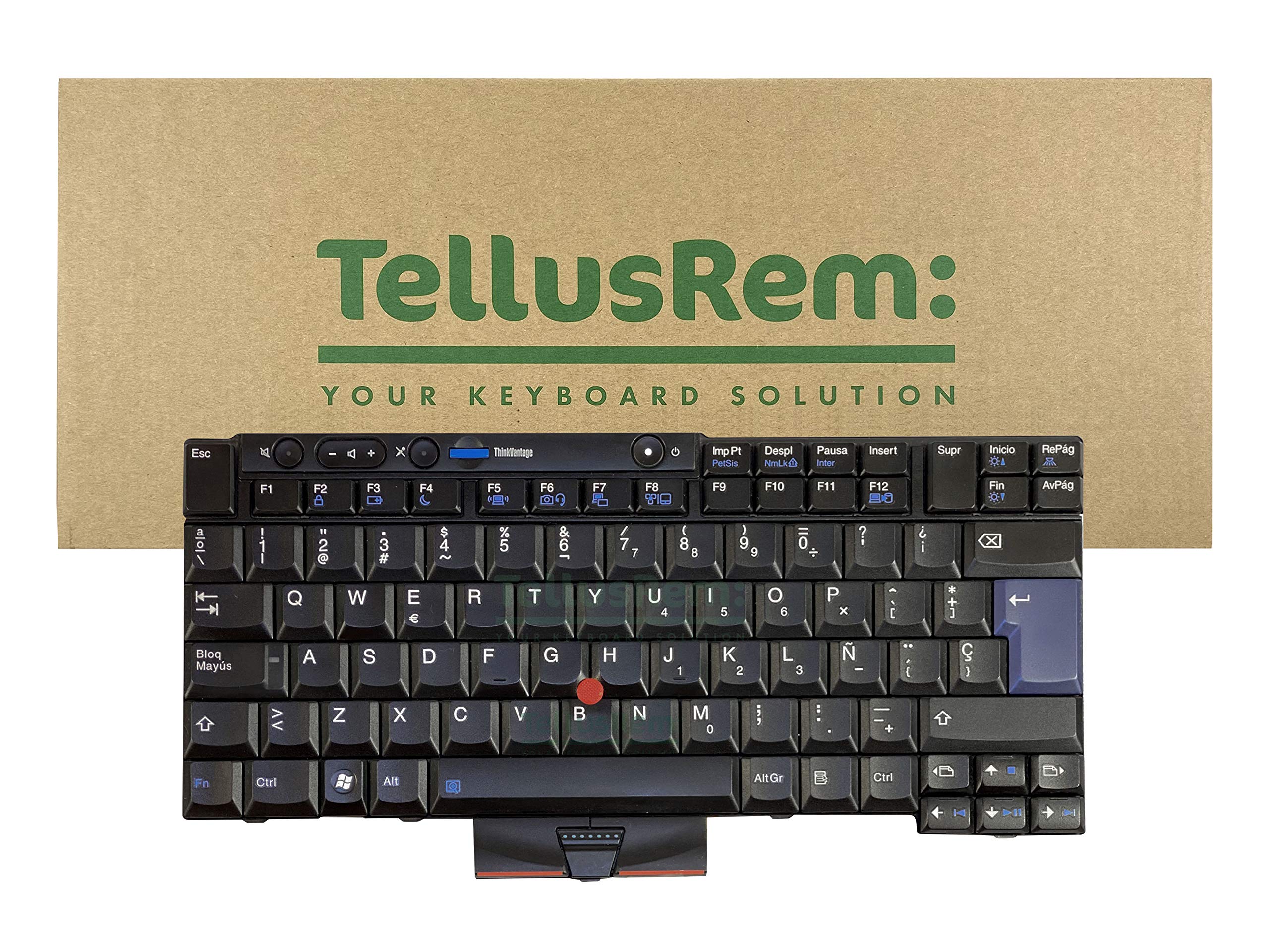 TellusRem replacement Spanish non-backlit keyboard for Lenovo Thinkpad T520 T520i T420S T420 T420i T400S T410S T410 T410I T510 T510i W510 W520 X220T X220s X220i X220