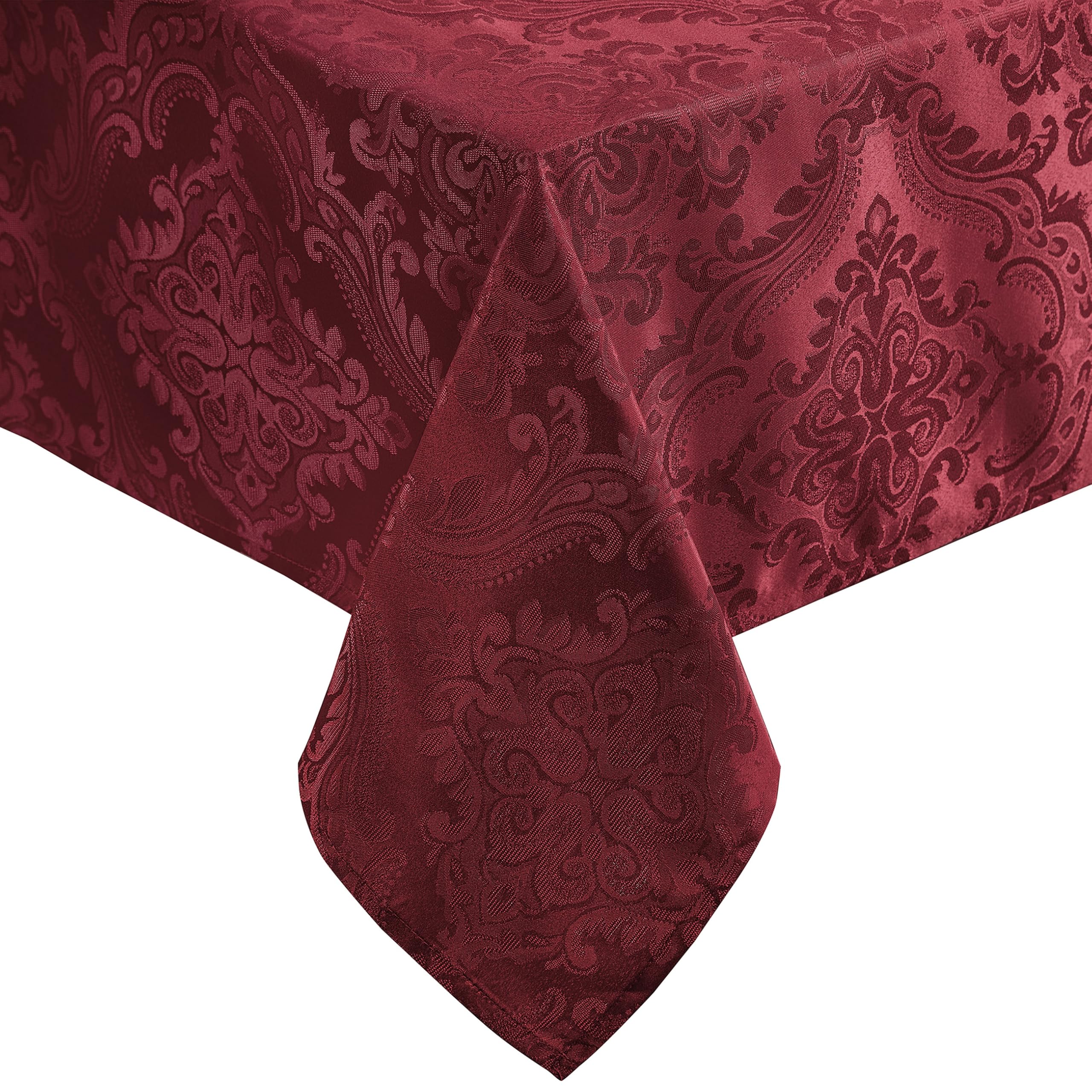 Elrene Damask Tablecloth, Polyester, Cranberry, 70" x 52" (Rectangular) — image 1