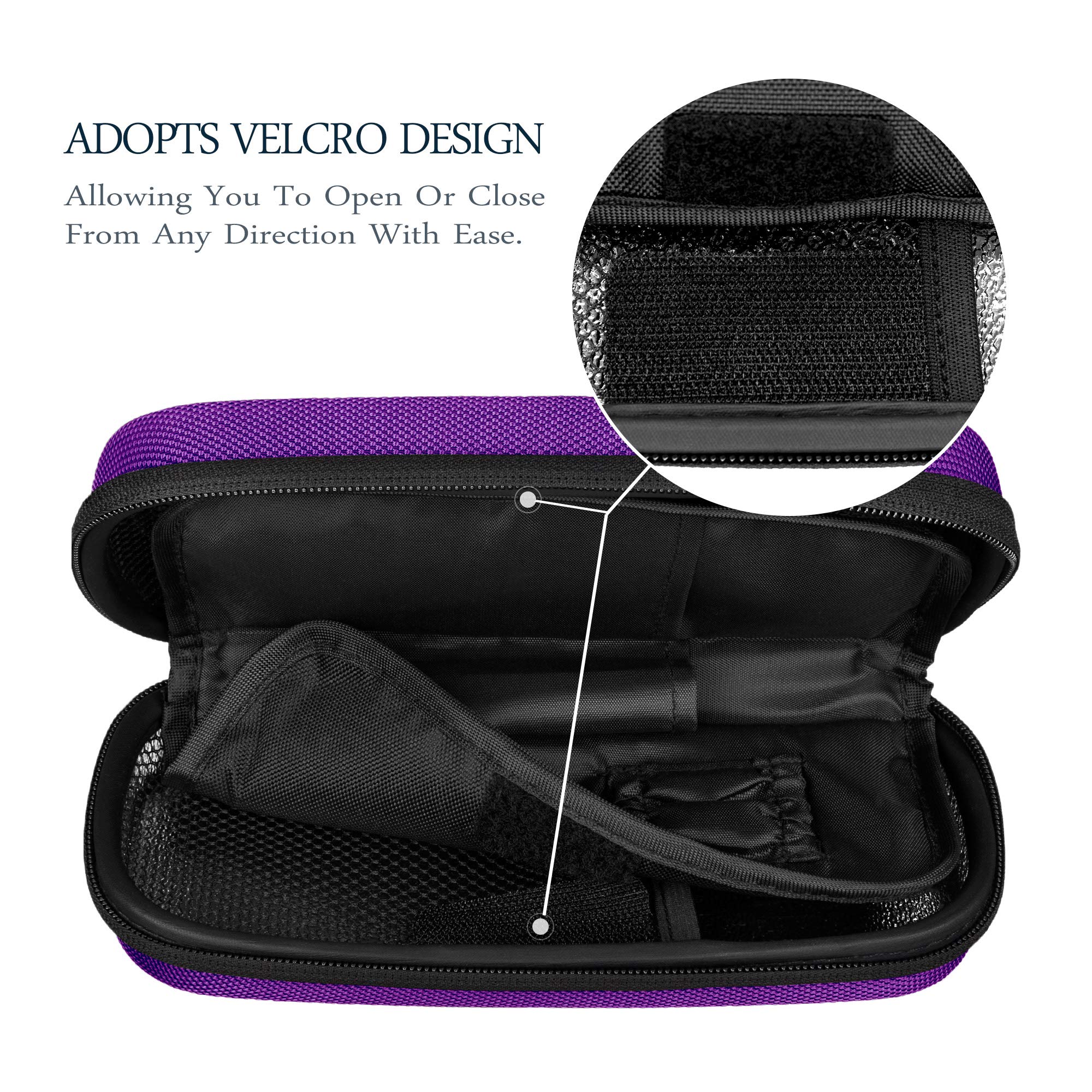 SHBC Insulin Cooler Travel Case for Diabetic Organize Medication Insulated Cooling Bag with 2 Ice Packs Purple