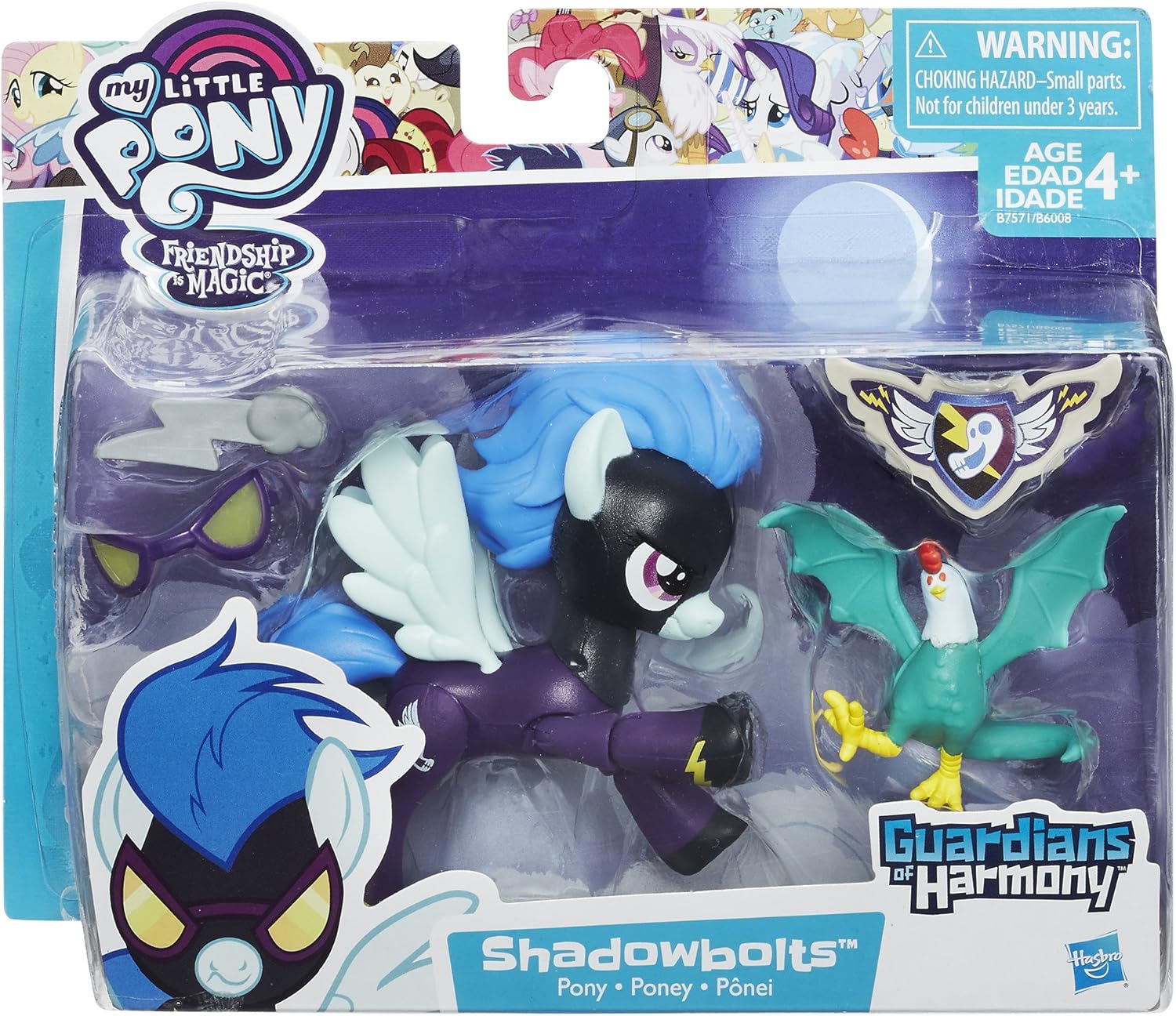 My Little Pony Guardians of Harmony Shadowbolts Pony and Cockatrice Figures, Purple, Medium - Image 3