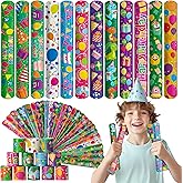 Childom 36 Pcs Birthday Slap Bracelet,Party Bracelet Gifts Birthday Decorations,Holiday Goodie Bag Stuffers for Party Favors,Bracelets Bulk for Home School Classroom Prizes Anniversary Holiday Outdoor