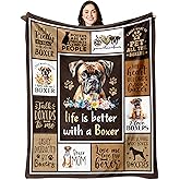 puekrtoa Boxer Dog Gifts Throw Blanket 60"X50", Boxer Gifts for Women/Lovers/Boxers Dogs Mom/Owners