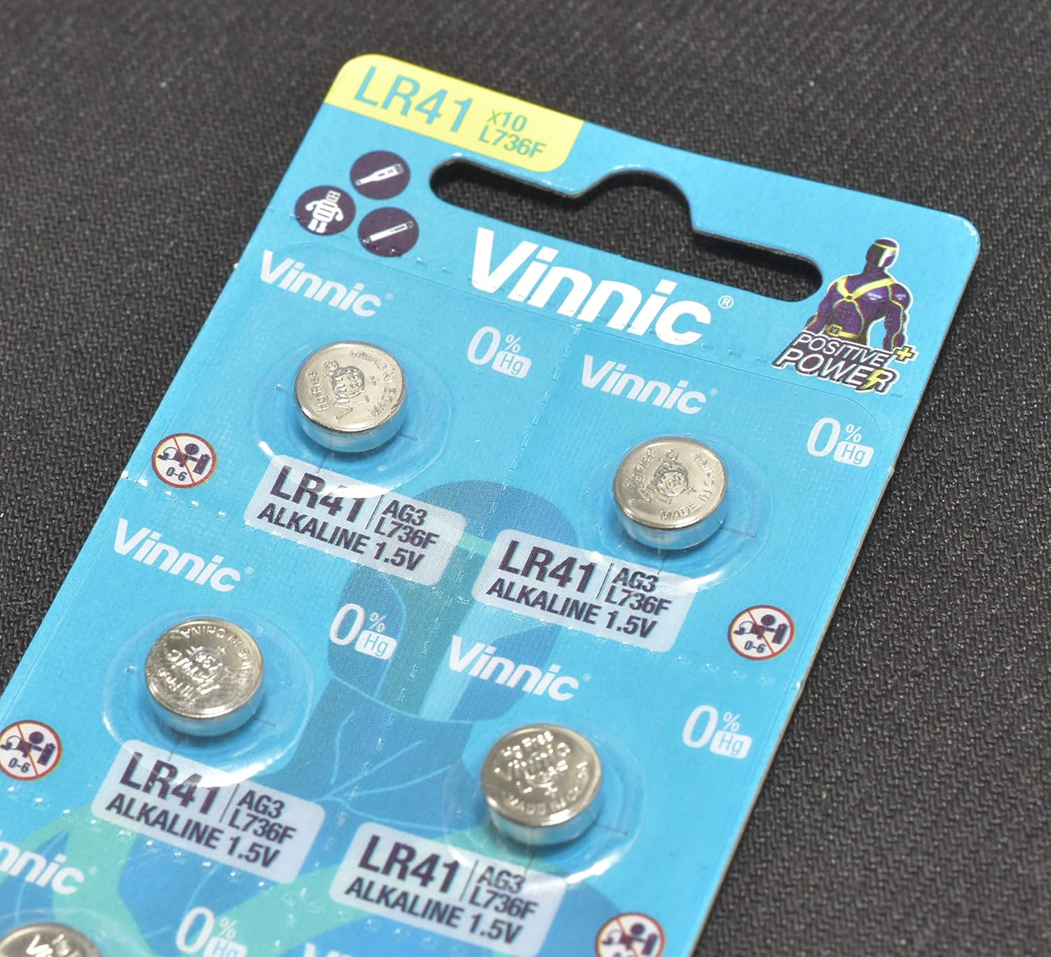Vinnic AG3 1.5 V, 10 x batteries, alkaline, mini, G3 LR41 L736, batteries with long shelf life, pack of 10-1 blister card - Image 3