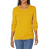 Amazon Essentials Women's Lightweight Long-Sleeve Cable Crewneck Sweater (Available in Plus Size)