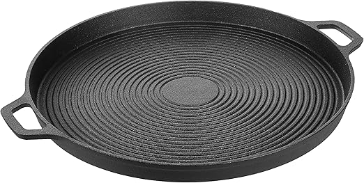 Amazon Com Amazonbasics Pre Seasoned Cast Iron Pizza Pan 13 5