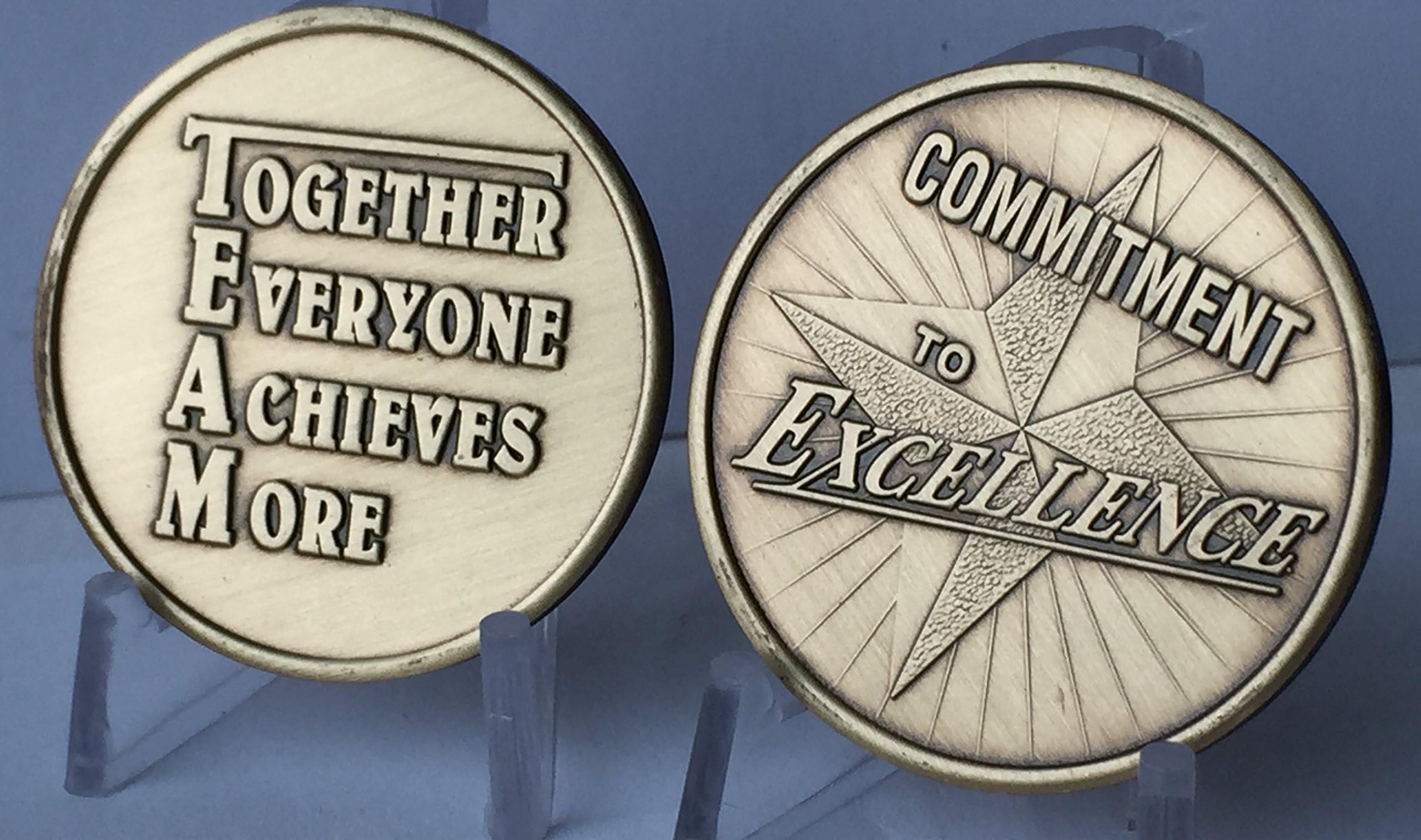 Commitment To Excellence TEAM Bronze Medallion Set of 2 Challenge Tokens