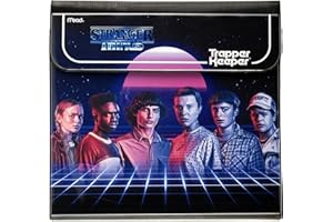 Mead Trapper Keeper Binder, Stranger Things, 1 Inch Binder with Folders and Pockets, Holds 8-1/2" x 11" Paper, Neon (261138G-25)