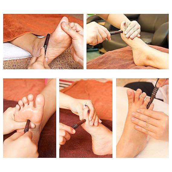 Tajski zestaw drewna do masażu (6 części): 1 x pałeczka + 1 x ...