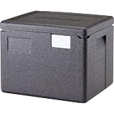 Cambro GoBox Insulated Lightweight Thermal Hot Box and Food Pan Carrier (8 Inch Deep) - Hotbox and Food Warmer for Catering &amp; Transport - Top Load (Gray)