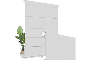 BERISSA No Drill Cordless Roman Shades for Window, Blackout Roman Blinds Room Darkening Roll up Blinds Easy Install Linen Roman Window Shades for Inside Mount,23" W x 72" H,Jacquard White