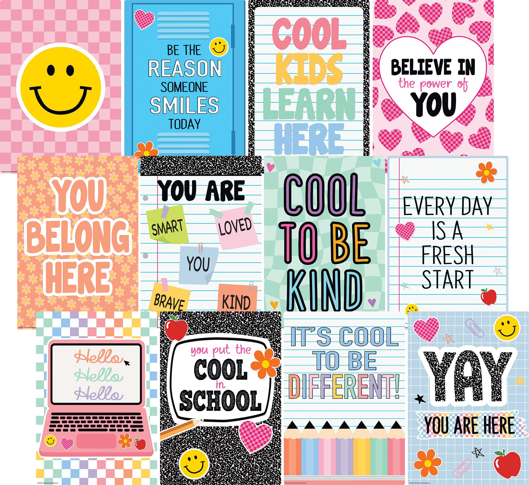 Photo 1 of Teacher Created Resources Cool for School Positive Sayings Small Poster Pack (TCR9326)