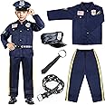 Joycover Police Officer Costume for Kids - Uniform, Halloween Costume for Boys Girls, Toddler Dress Up, Cop Role Play Kit for Career Day