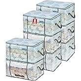 MKOKYD 80L Clear Large Storage Bag, Clothes Storage Containers for Organizing Closet, Bedroom, Underbed, Comforters, Clothing