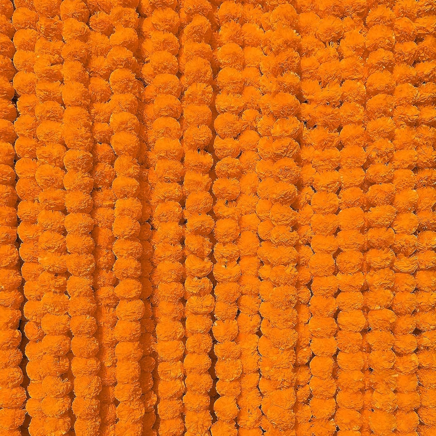 Wreaths, Garlands & Swags - TIED RIBBONS Marigold Garland for Decoration | 5 Feet, Orange | Pack of 5 | Marigold Flower Indian Wedding Decoration Garland for Mantle, Diwali Decorations for Home, Christmas