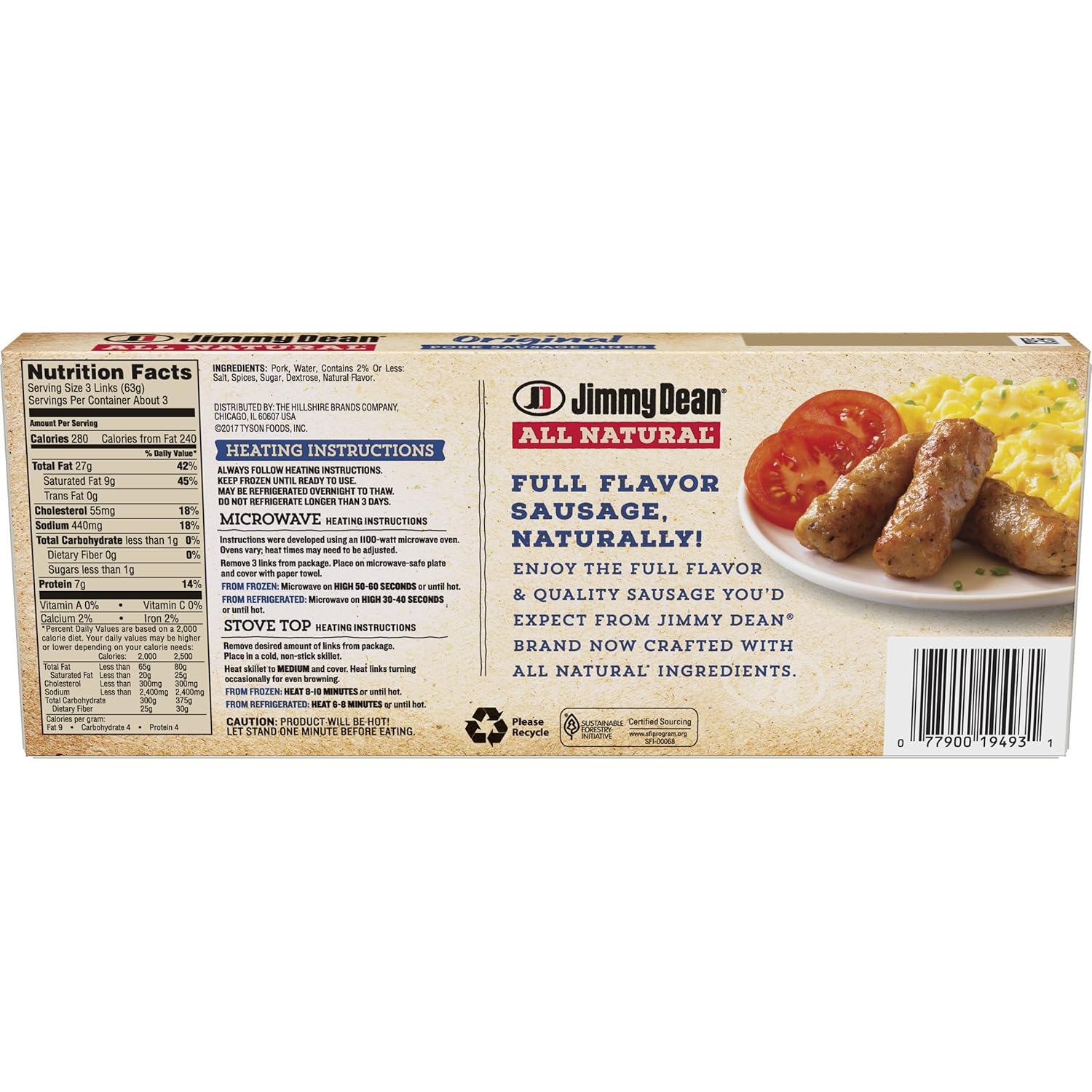 Jimmy Dean All Natural Sausage Nutrition Runners High Nutrition