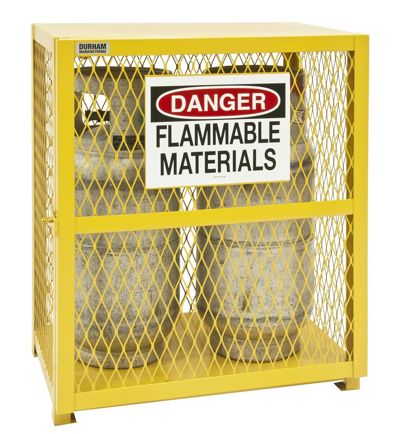 Durham Steel/Iron Vertical Cylinder Storage Cabinet, EGCVC2-50, 2 Cylinder Capacity, 20" Length x 30" Width x 33-1/2" Height, Yellow Powder Coat Finish: Hazardous Storage Cabinets: Industrial & Scientific