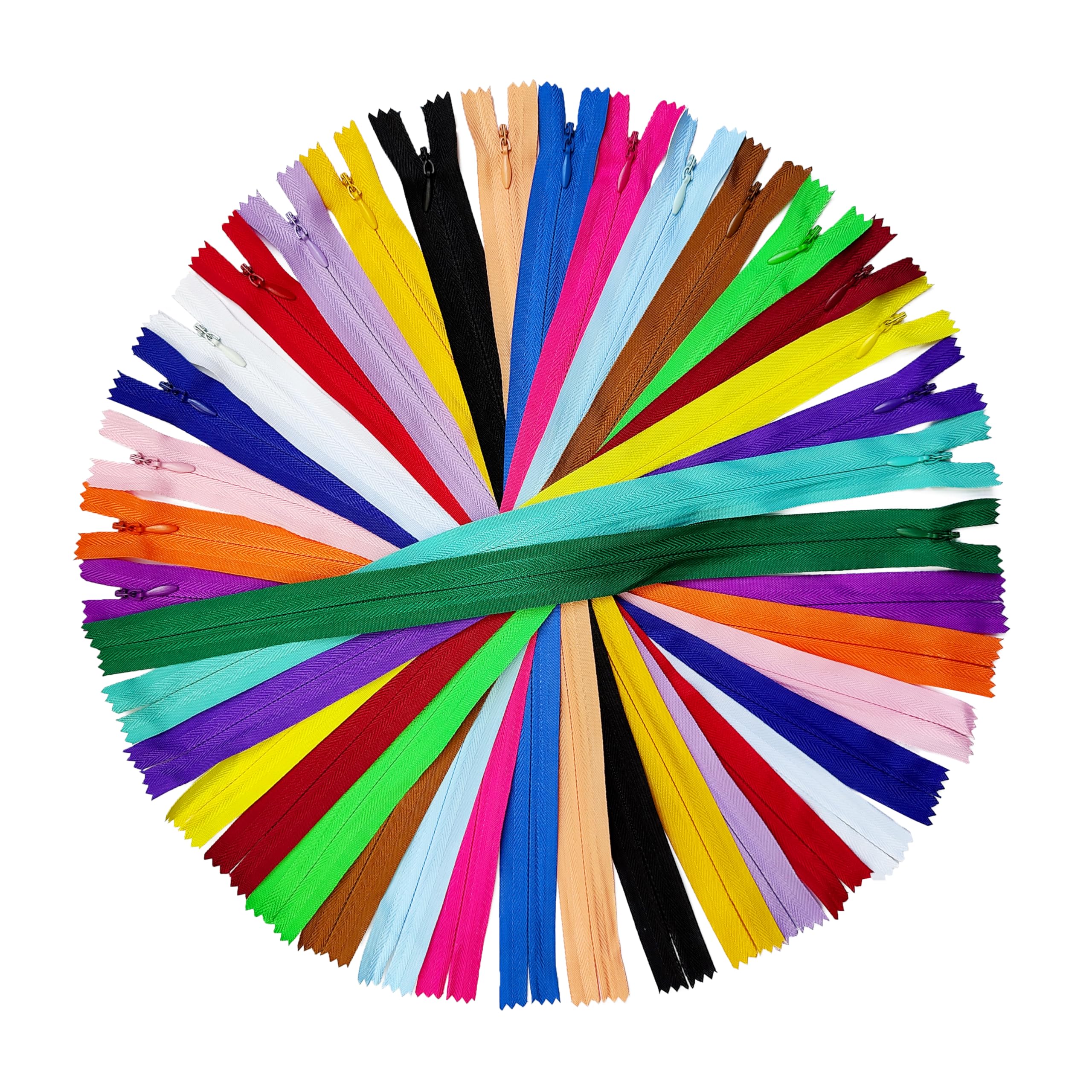 KGS Invisible Zippers for Sewing | #3 Hidden Zippers for Dresses, Skirts, Pillows or Sewing Craft | 20 Pieces/Pack | 20 Assorted Colours | Size: 18 Inch / 45.7 cm