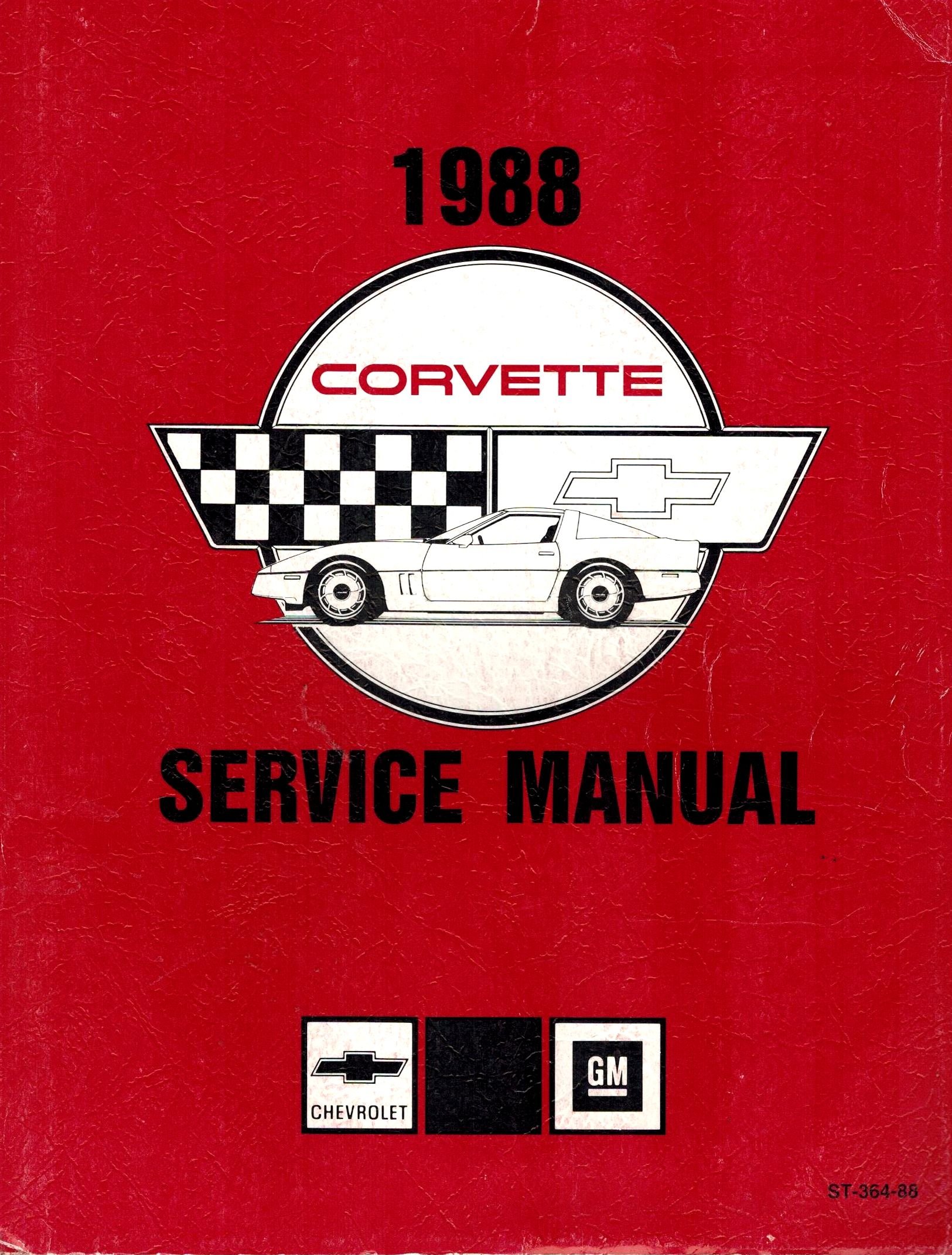 1988 Chevrolet Corvette Factory Dealer Shop Repair Workshop Service Manual  Set, (Service Manual &