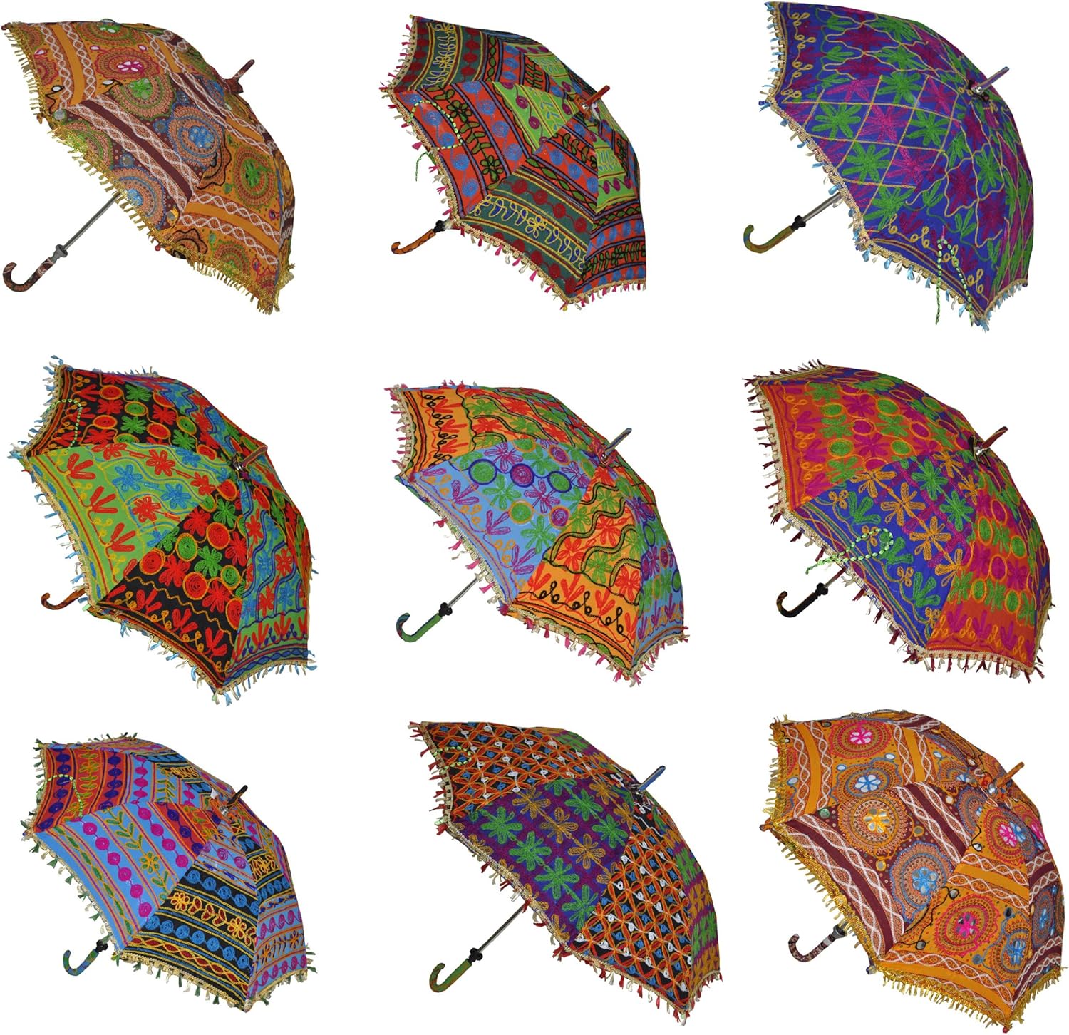 Indian Handmade Designer Cotton Fashion Multi Colored Umbrella