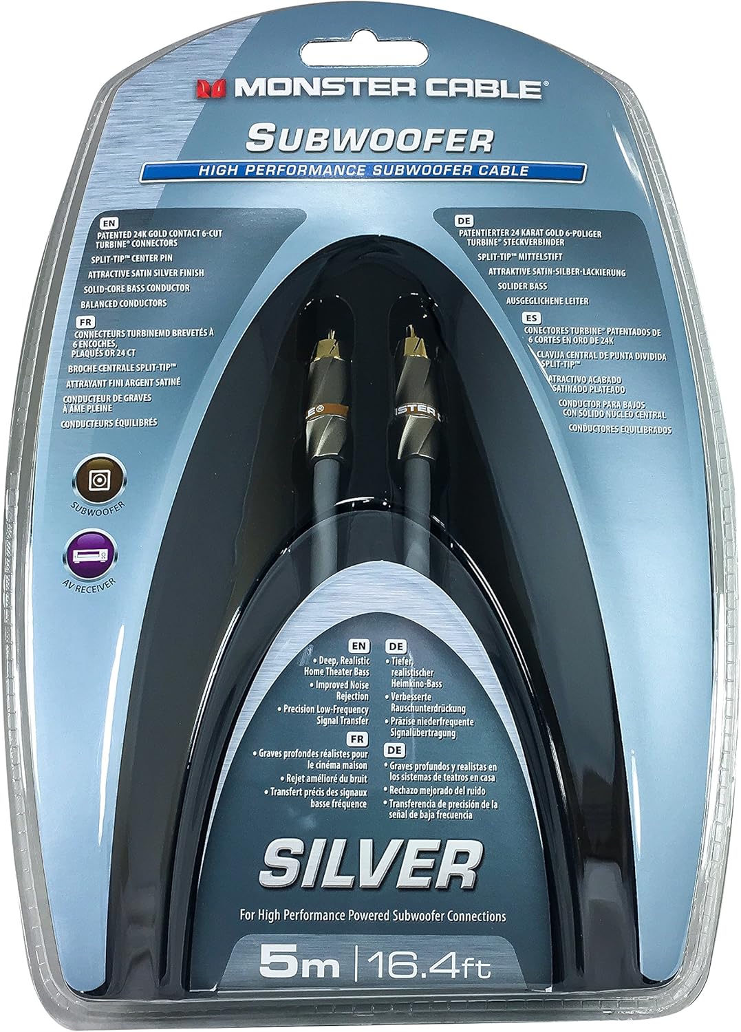 Monster Subwoofer 400sw High Performance Cable 5 m. length BigaMart