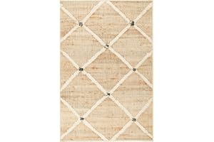 DASH & ALBERT Dash and Albert Kali Machine Washable Area Rug - 2' x 3' Natural - Diamond Accent Rug - Anti-Slip Backing, Lightweight, Machine Washable, High Traffic Areas Kitchen, Mudroom, Laundry Room