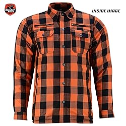 Daniel Smart Men Motorcycle Flannel Shirt Sporty