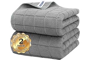 HOMERHYME Microfiber Bath Towels 2 Pack (22'' x 48'') - Lightweight Quick Dry Microfiber Fingertip Hand Towels, Soft Absorbent Gym Towels for Yoga, Salon, Camping, Hotel, Bathroom, Spa, Travel & Dog