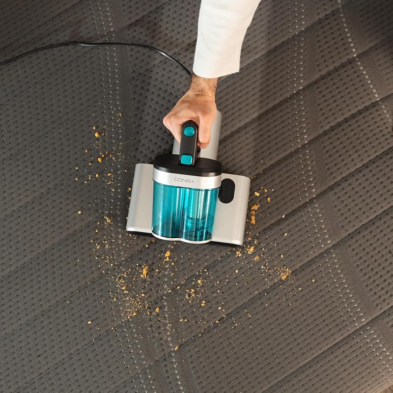 Aspiratore Antiacaro Battimaterasso - Aspirapolvere Conga Rockstar 4000 Mattress. ForceSonic 400W, 13 kPa, Luce UV-C, Heat Tech, Spazzola Power Brush, Cavo 5m, Doppio serbatoio, Aromaterapia