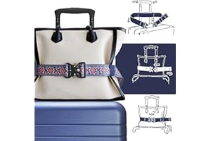 PARIS IN RAIN Travel Belt for Luggage - Stylish & Adjustable Add a Bag Luggage Strap for Carry On Bag - Airport Travel Accessories for Women & Men (Ethnic Blue)