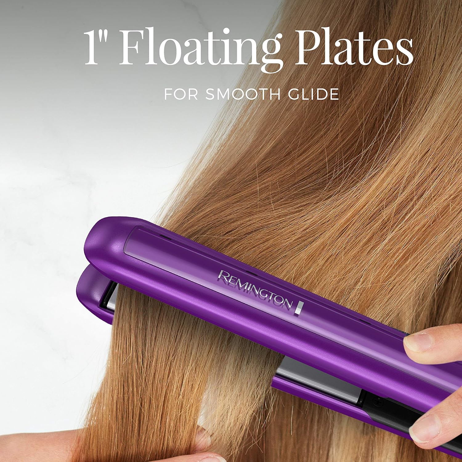Remington S5500 1" Anti-Static Flat Iron with Floating Ceramic Plates and Digital Controls, Hair Straightener, Purple: Beauty