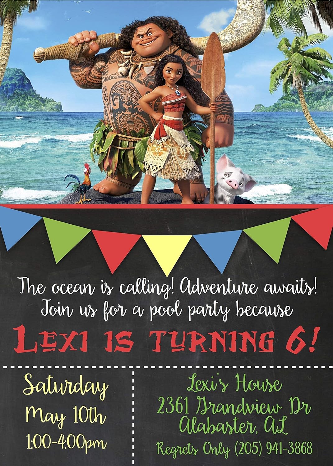 Moana and Maui Birthday Invitation dexis-iberica Paper Greeting Cards