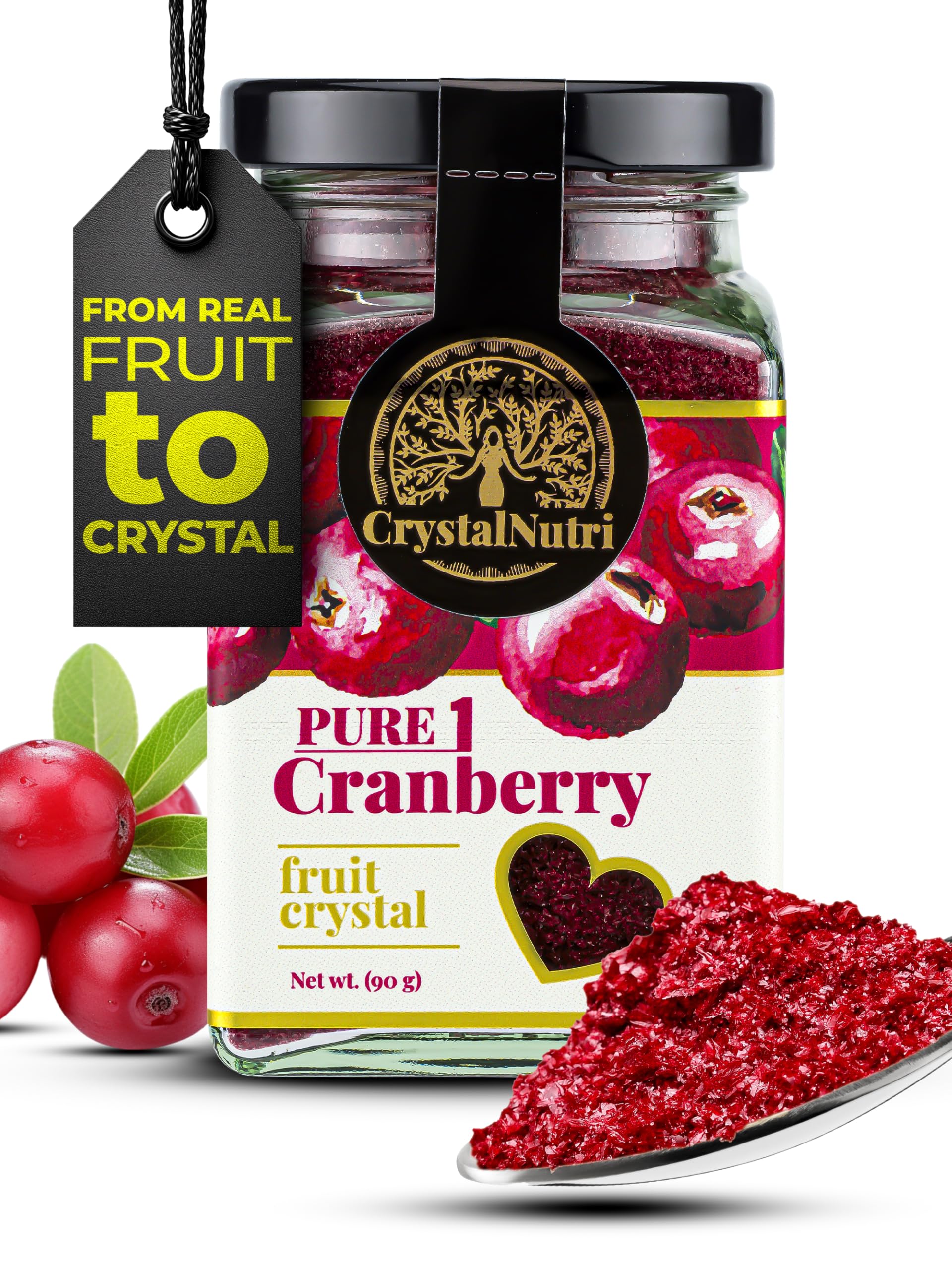 CrystalNutri Pure Cranberry 90g – Better then freeze dried fruit - concentrated powder - low temperature drying – Preserving natural enzymes, rich in antioxidants