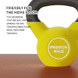 PROIRON 4kg Kettlebell Neoprene Coated Cast Iron Flat Bottom view 6