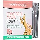 Soft Touch Foot Peel Mask, Exfoliating Callus Remover (2 Pairs Per Box)