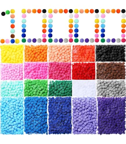 Zelssi Pompones – [Paquete De 1] 300 Pompones De 1 Pulgada + 100 Ojos Saltones – Pompones Surtidos Vibrantes Para Manualidades, Pompones Multicolor Para Bricolaje, Artes, Proyectos Y Decoraciones