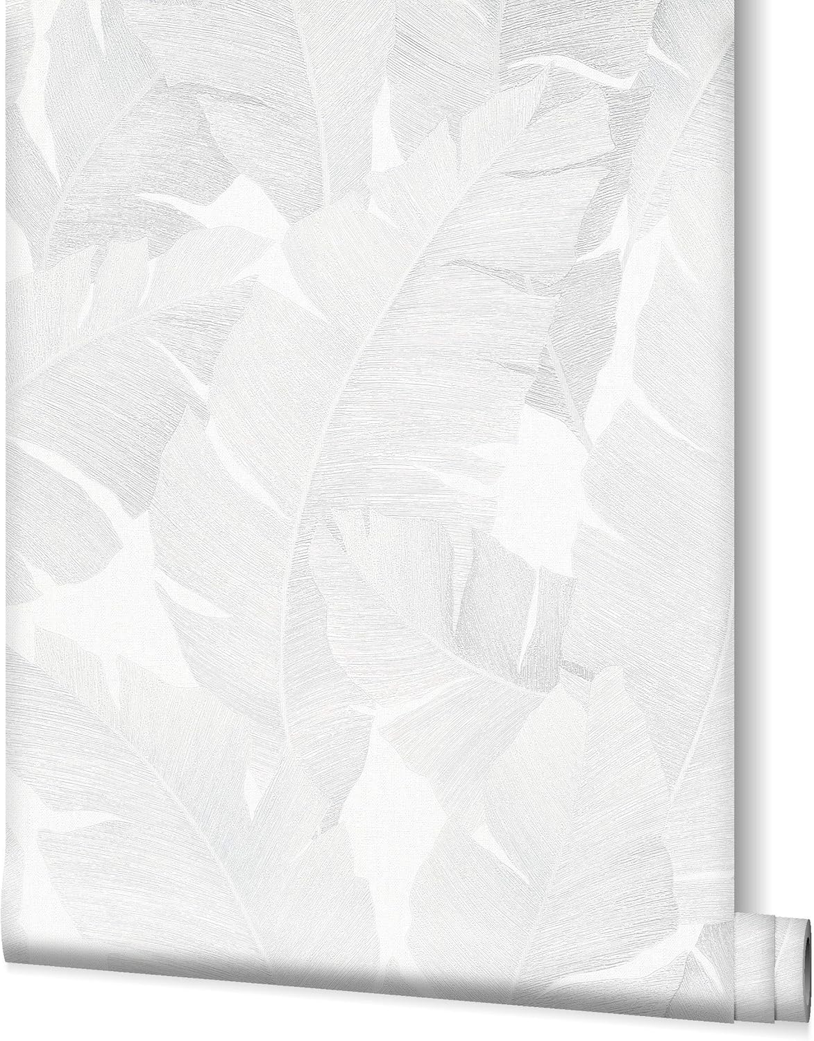 White Grey Wallpaper Nature Floral Leaves Plant Leaf for Bedroom Living Room or Kitchen Made in Germany 10,05 x 0,53m Avalon 31623 - Image 3